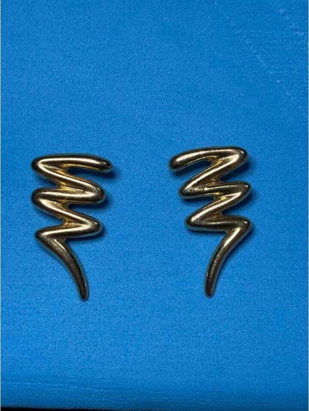 Gold-Tone Zig Zag Earrings